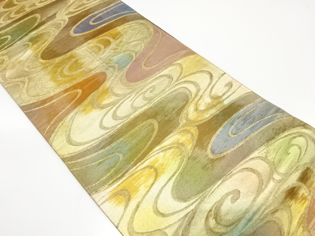 JAPANESE KIMONO / ANTIQUE FUKURO OBI / SILK / WOVEN STREAM